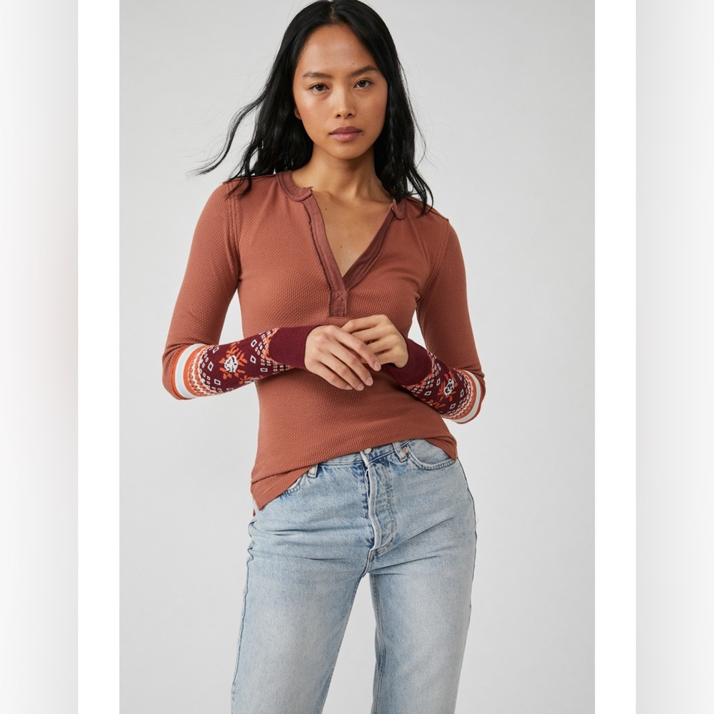 NWT Free People Mikah Layering Cuff Knit Top